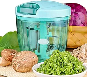 LEVERET Polypropylene Chopper New Handy Mini with 3 Blades, Multicolor (900ML)