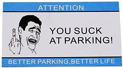 Richboom Bad Parking Cards - You Suck At Parking Bad Parking Tickets - Pack Of 50 Offensive Business Cards - Funny Novelty Gag Parking Cards Gift