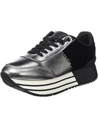 Calvin Klein Carlita Metal Canvas/Flocking, Zapatillas Para Mujer