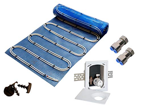 Preisvergleich Produktbild HoWaTech Duo Warmwasser Fußbodenheizung / Set mit Doppelrohr Heizmatte und Multibox RTL, Heizfläche:5.00m²