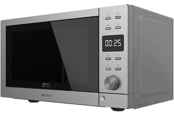 Cecotec Micro-ondes sans plaque Digital GrandHeat 2000 Flatbed Steel. 700 W, capacité de 20 litres, 8 fonctions préréglées, démarrage rapide.