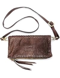 Ira del Valle, Bolso para mujer, Piel genuina, Vintage, Modelo Missisipi, Made in Italy