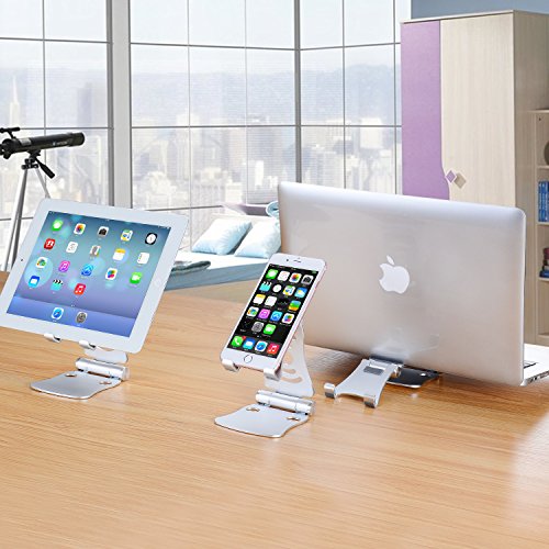 Tragbare Universelle Ständer Halterung für Handy, Laptop, iPad & Tablet, ksendalo faltbar, verstellbare Aluminium Halterung für iPhone, iPad, Samsung, Tablet PC und alle Smartphone/Laptop Geräte - 5