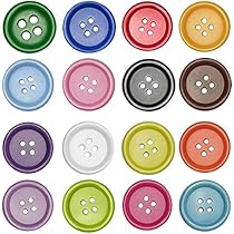 Bottoni In Resina 100 Pezzi - Bianco E Nero, 4 Fori, Diametri 9-20 Mm, Per Cucito, DIY, Sostituzione
