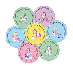 Unicorn Thank You Stickers-Magical Rainbow Thank You Stickers for Kids- Round, 5 Unique Designs Ideal for Gift Wrapping, Party Favor, Art Craft, Card, Birthday, Baby Shower and Gratitude 40 Pack