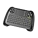 Produktbild Mini Tastatur kabellos mit Touchpad-Maus/ Dootoper 2.4 GHz Wireless Keyboard/ 10 Meter Reichweite/ 76 Tasten(2 Sondertasten) /geeignet für Smart TV, Android TV Box, HTPC, IPTV, XBOX360, PC, PAD, PS3, Tablets usw.(Schwarz)