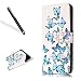 Produktbild Huawei P10 Lite Marmor Wallet Hülle,Flip Handytasche für Huawei P10 Lite,Leeook Kreative Neuheit Mode Retro Schön Blau Schmetterling Muster PU Leder Folio im Bookstyle Schale mit Ständer Standfunktion Protective Etui Karten Slot und Magnetverschluss Kunstleder Schutzhülle für Huawei P10 Lite + 1 x Schwarze Eingabestift