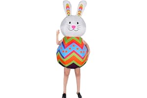 Rafalacy Inflatable Easter Bunny Costume for Adult Inflatable Easter Egg Costume Funny Rabit Costume Suit Easter Fancy Dress
