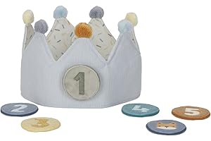 Little Dutch 4516 Corona de tela/corona de cumpleaños con números intercambiables - azul