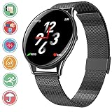👉【Reloj deportivo a prueba de agua IP68】Pantalla a color y diseño delgado, y hasta IP68 a prueba de agua, no es necesario eliminarlo cuando salpique la lluvia, el sudor, el lavado de las manos o el lavado de los demás en la vida cotidiana, el modo multideportivo incorporado, registre su carrera, ciclismo, fútbol y natación , Tenis de mesa, bádminton, escalada, registro de sus datos deportivos diarios. Perfecto para los amantes del deporte y al aire libre.