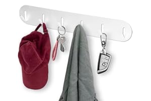 Echehi 6 Hooks 2 Way Installation Key Hook, Coat Hook, Bathroom Hook, Kitchen Hook, Perfect for Organizing Small Items Behind The Door