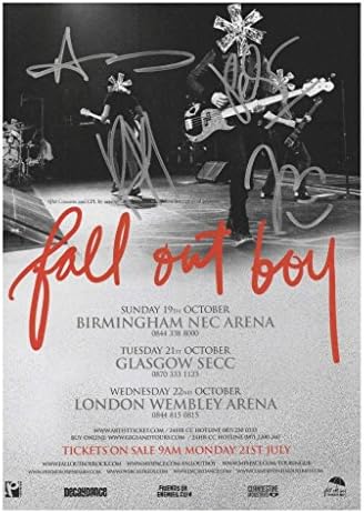 Fall Out Boy Autographed Signed A4 21cm x 29.7cm Photo Poster