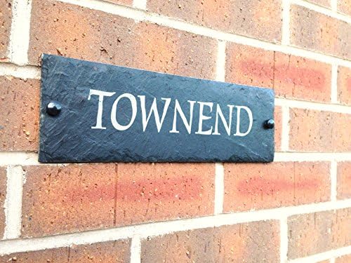 Slate House Sign Name Number Door House Sign 30x10cms