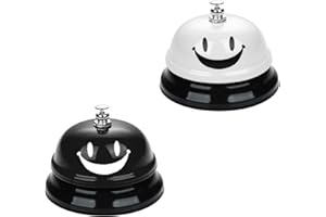 BANJIABB Lot de 2 Cloche,Clochette,Buzzer,Sonnettes D'appel,Cloche de Bureau,Sonnette de Service Sonnette de Comptoir Sonnette de Réception,pour Restaurant, Cuisine, Hôtel, Bar, Animal de Compagnie
