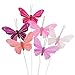 Produktbild Feder Schmetterling 7,5 cm rosa bordo sortiert 12 Stück Blumendeko