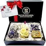 ✅ CALIDAD EXTRAORDINARIA / 100% ORGÁNICO Y NATURAL / Hecho a mano / Vegano y con ingredientes sin crueldad hacia los animales / Sin OGM / Sin colorantes artificiales: Nuestros aditivos para el baño contienen ingredientes naturales y orgánicos como manteca de karité, huelen divinamente y nutren la piel. Momentos Divinos: conjunto de 6 piezas de bombas de baño con los siguientes aromas: flor de malva, lavanda, canela naranja, capullo de rosa, fresa-higo y melocotón.