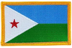 AKACHAFACTORY Patch écusson brodé drapeau djibouti flag thermocollant insigne blason backpack