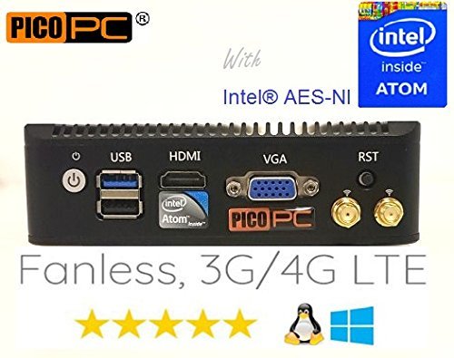 PICOPC Intel AES-NI Atom® E3845 4 LAN HD Fanless Firewall Appliance Router (WiFi, 8GB RAM, 240GB mSATA SSD) & support OS like Sophos, Untangle, Ubuntu, pfSense, ClearOS, FreeBSD, Monowall, Debian etc