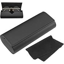 Étui à Lunettes Rigide En Cuir Noir - Protection Renforcée, Fermeture Magnétique, Chiffon Microfibre Inclus - Pour Homme Et Femme