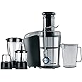 Nikai 800W 4 in 1 Food Processor Juicer-Blender-Mixer with 2 Speed Settings, Comes with 2 years warranty, NFP881G- Black and Silver