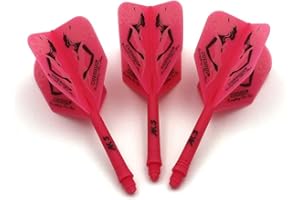 CUESOUL Rost Eje de dardo Integrado y Plumas estándar/lágrima de Pera/Forma Delgada con patrón Atractivo, Juego de 3 Piezas