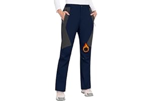 PASUDA Pantalones Trekking Mujer Invierno Impermeables Montaña Senderismo Termico Pantalon Nieve Ski Esquí Polar Forrado Aire Libre Pantalón de Trabajo Escalada Softshell