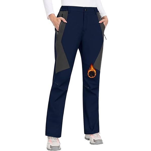 Wespornow Fleece gevoerde herenwandelbroek, waterbestendige sneeuwskibroek, snowboard broek met zachte buitenkant voor winter, skiën en buitenactiviteiten (grijs, 3X-Large