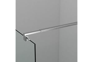 HOPIBATH Stabilisierungsstange Feststab Teleskopstange einstellbar 73-123cm, verwendet für Duschwand Glaswand begehbare Stabilisierungsstange Glasstärke 8mm-10mm，Quadratischer Stützstab Silber