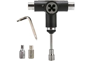 VORCOOL All-In-One Multifunctional Portable T-tool Skate Tools Set Skateboard Tool for Skateboards Longboards Mini Skateboards and Cruisers (Black)