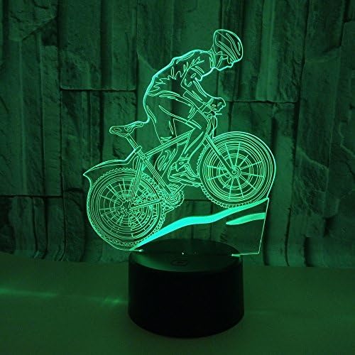 HPBN8 Ltd 3D Bicycle Night Light USB Touch Switch Decor Table Desk Optical Illusion Lamps 7 Color Changing Lights LED Table Lamp Xmas Home Love Brithday Children Kids Decor Toy Gift