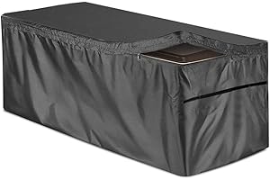 WIDESMILE Garden Storage Box Cover Waterproof Outdoor Deck Box Cover with Zipper Lid & Air Vents Heavy Duty Garden Storage Protector for Patio Furniture, Bench, 420D UV Resistant Dust-Proof (123x62x55cm)