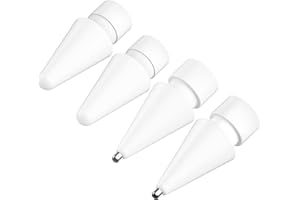 BEAUDOM 4 Pezzi Punte Apple Pencil 2 & 1 Generazione - 2 Punte di Ricambio per Apple Pencil ad Alta Sensibilità + 2 Controllo Preciso a Fine Senza Usura Punte, Bianco