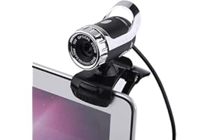 Archuu Webcam PC, 0.3MP 30fps Mini caméra vidéo HD pivotante à 360 ° avec Micro intégré pour Ordinateur, PC, Bureau, Ordinateur Portable, Plug and Play(Argent)