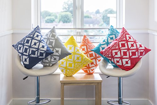 TreeWool®, (2er Pack) Quadratisch Geometrische Design Baumwolle Dekoratives Kissenbezüg (Gelb, 40 x 40 cm) - 7