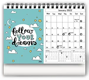 Accuprints Motivational 2022 Calendar for Desk Motivation 2021 Planner Office Home Table New Year Hanging Kids All Year Students Planning New Marking Quotes (MD-3)