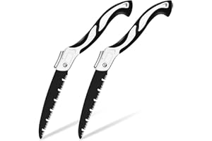 BOOTOOW Serrucho De Poda Plegable,2pcs Sierra Plegable De 210mm Ajustable Sierra De Mano Plegable Con La Manija Antirresbaladiza Cierre De Seguridad（Longitud total 480 mm）