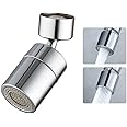 Faucet Tap Aerator, Dual Function 360° Rotation Swivel Tap Spray Head Water Saving with Soft Bubble Stream and Strong Sprayer for Kitchen Sink Bathroom Sink (Silver)