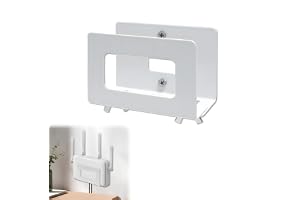 Router väggfäste, vägghylla utan borrning WLAN, WLAN-låda, dold, metall router-låda hållare vägghållare, självhäftande router hylla för vardagsrum, kontor, sovrum (vit, 1 stycken)
