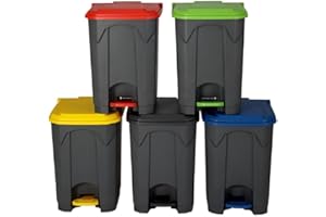 Bayersan Waste Bins Kitchen Plastic Pedal Bin | Recycling Dustbin | Garbage Trash Can With Lid | Office Dust Bin | Indoor Recycling Bins (45L, Grey)