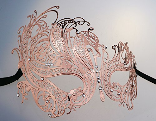 Masquerade Maske Metall Venezianische Maske mit Strass - 6