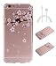 Produktbild ISENPENK Für Apple iPhone 6 Plus/6s Plus Hülle Silikon,iPhone 6 Plus/6s Plus Hülle Transparent Durchsichtig,Ultra Slim TPU Schutzhülle iphone 6 Plus/6s Plus Ladekabel Muster Schutz Handy Hülle Tasche[Rosa,Blume D]