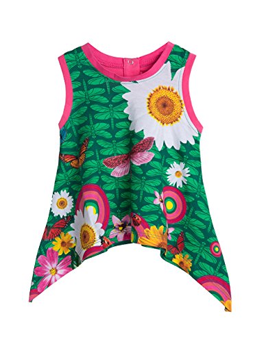 Desigual Baby-Girls Noemi Floral T-Shirt, Green (Verde Australia), 18-24 Months (Manufacturer Size:24)