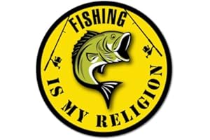 STICKER COLLECTIVE Fishing is My Religion Sticker Decal Boat Fishing Tackle 4x4