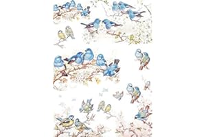 Zita's Creative Sattie Reispapier A4 - Blau, Motiv-Strohseidenpapier, Dekorationspapier zum Dekorieren, Dekupieren, Serviettentechnik, Basteln