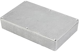 TOOLOFLIFE IP54 wasserdichte Elektronik-Projektbox, 7 Größen, Druckguss-Aluminium-Gehäuse für externe Stromversorgung, Outdoor, silberfarbenes Druckguss-Aluminium-Gehäuse (1 Stück - 1590DD 188 x 119 x 37,5 mm)