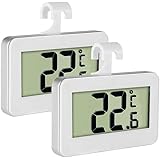 Fridge Thermometer Refrigerator Thermometer,INRIGOROUS Pack of 2 LCD Digital Fridge Freezer Thermometer Monitor with Hanging 
