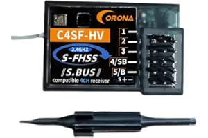 SOLOGOOD Corona C4SF 2.4G Receiver Plashproof S-FHSS HV Receiver 4CH Compatible for Futaba SBUS 3PV 4PLS 4PV 7PX 4PX etc.