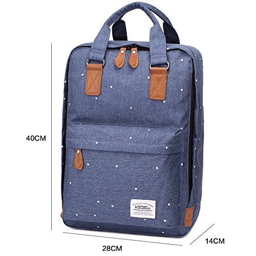 KAUKKO Canvas Laptop Rucksack Daypack Handtasche für Schul Reisen - 2