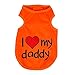 Produktbild Eleery haustier hund welpen süß I LOVE MOMMY Shirt T-shirt pullover overall mantel samt kleidung outwear korallen (M, Orange)