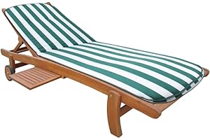 Benelando Liegenauflage 190x60 Liegen Gartenliege Auflage Stuhlauflage Auflagen Polster Kissen (192_x_60_cm, GrünWeiß, 1)